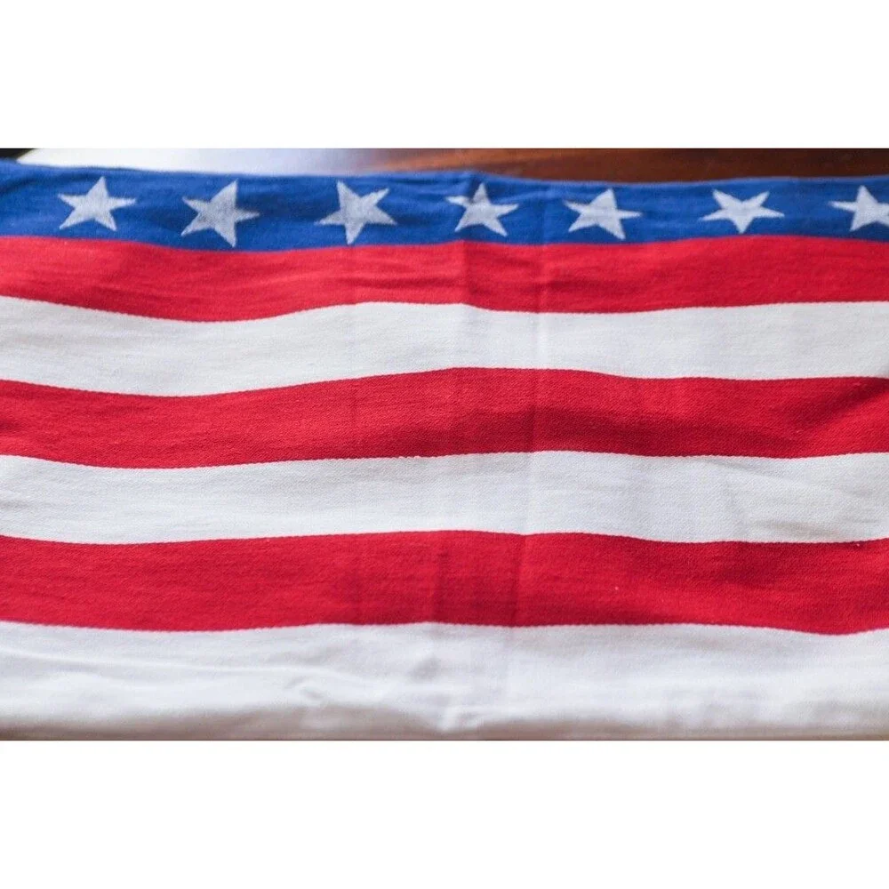 CRATE & BARREL Stars & Stripes American Flag 14”x90” TABLE RUNNER 4th of July